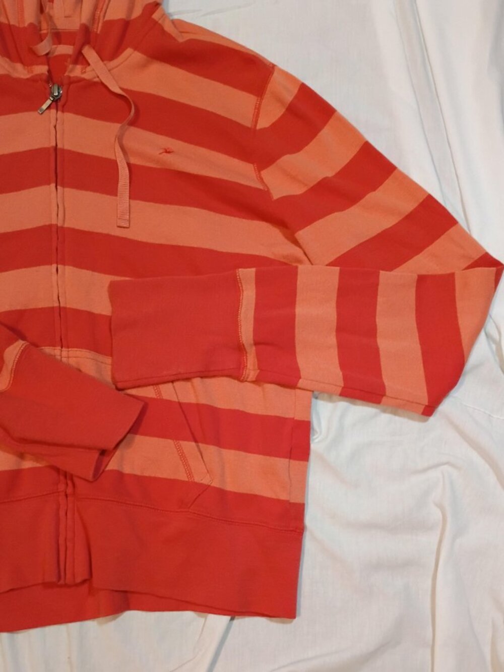 Aerie/Zip Hoodie/Womens XL/Orange/Y2K Striped Vintage Full Zip Athleisure Jacket - Picture 7 of 8
